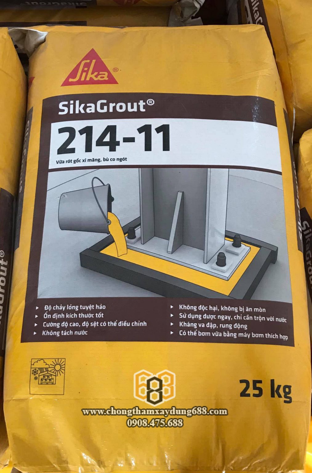 Vữa Rót Sika Grout 214-11 - Tổng Kho Hoá Chất GPS Giá Rẻ Nhất Thị Trường